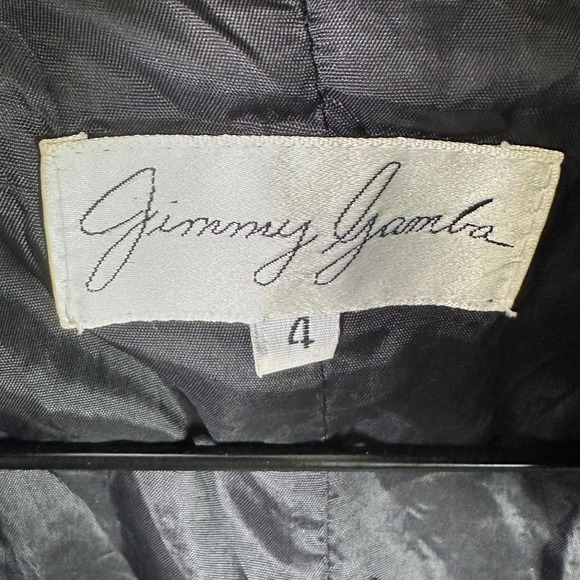 VTG Jimmy Gamba Avant-Garde Black Wool Military Jacket | Made in USA | Size 4 XS - Picture 11 of 16